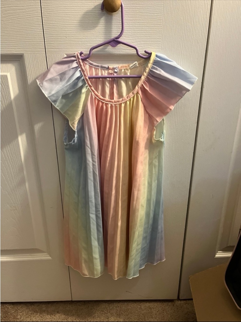 Pastel Rainbow Pleated Dress size 5